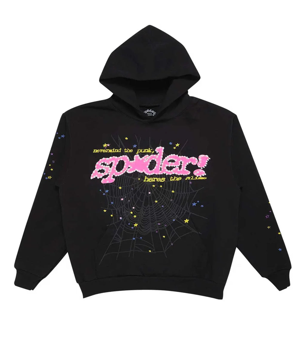 SP5DER P*NK HOODIE V2 BLACK