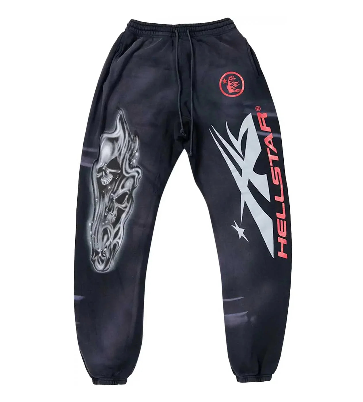 HELLSTAR AIRBRUSHED SKULL SWEATPANTS BLACK